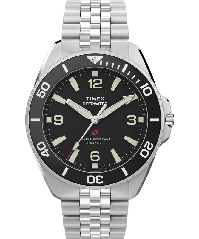 Timex Men's Analogue Quartz Watch Deep Water Arctic with Stainless Steel Bracelet