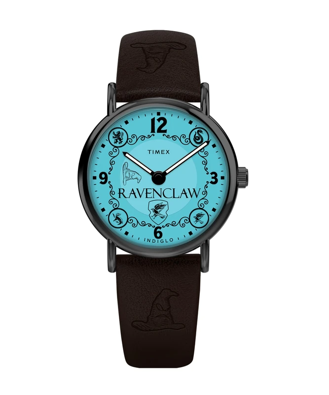 Timex Men's Harry Potter Ravenclaw House 38 mm Quartz Watch - Brown Leather Strap with Cream Dial and Silver-Tone Case TW2Y76500