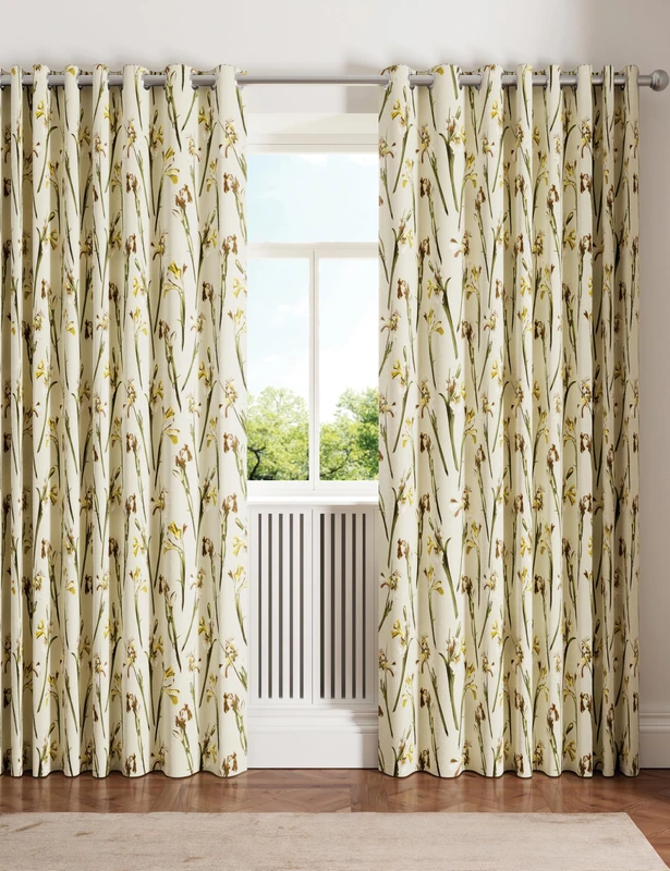 Ted Baker Wild Iris Blackout Lined Curtains Linen - Image 1