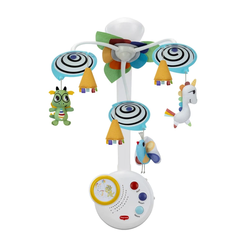 Tiny Love Classic Mobile, 2-in-1 Baby Mobile for Cot, 0+ Months, Converts into Portable Stand-Alone Music Box, Visual Stimulation, Grows with Your Baby, 20 Minutes of Continuous Music, Born to Party