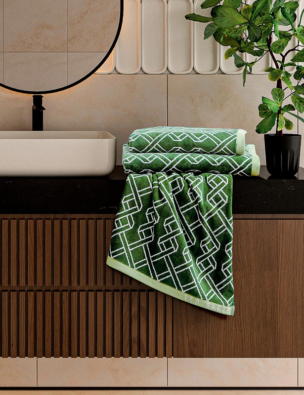 Ted Baker Ribbon Stripe Bath Sheet Green