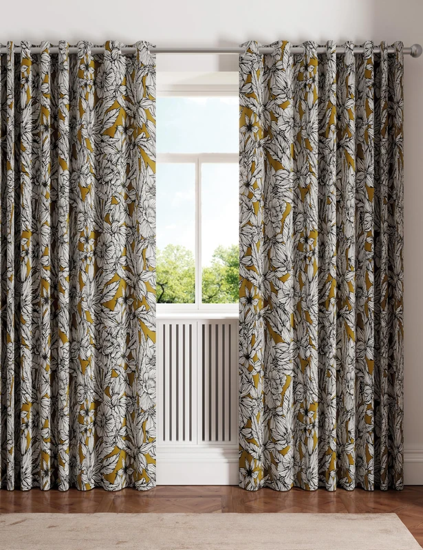 Ted Baker Vietnam Blackout Lined Curtains Gold