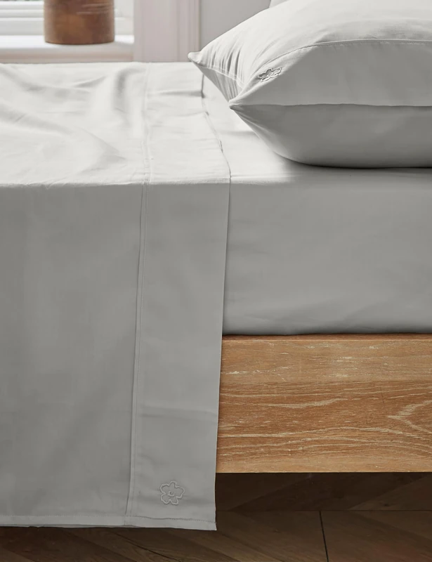 Ted Baker Plain Dye Flat Sheet D/B Silver