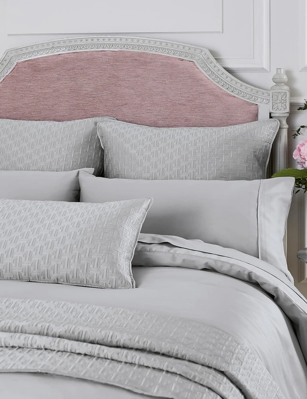Ted Baker Plain Dye Duvet Cover Sk/S Silver - Image 1