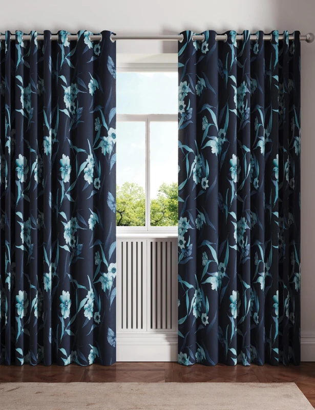 Ted Baker Cabana Blackout Lined Curtains Navy