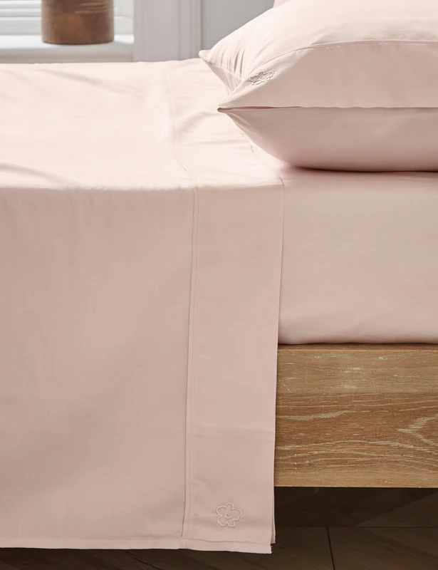 Ted Baker Plain Dye Flat Sheet Sk/S Pink