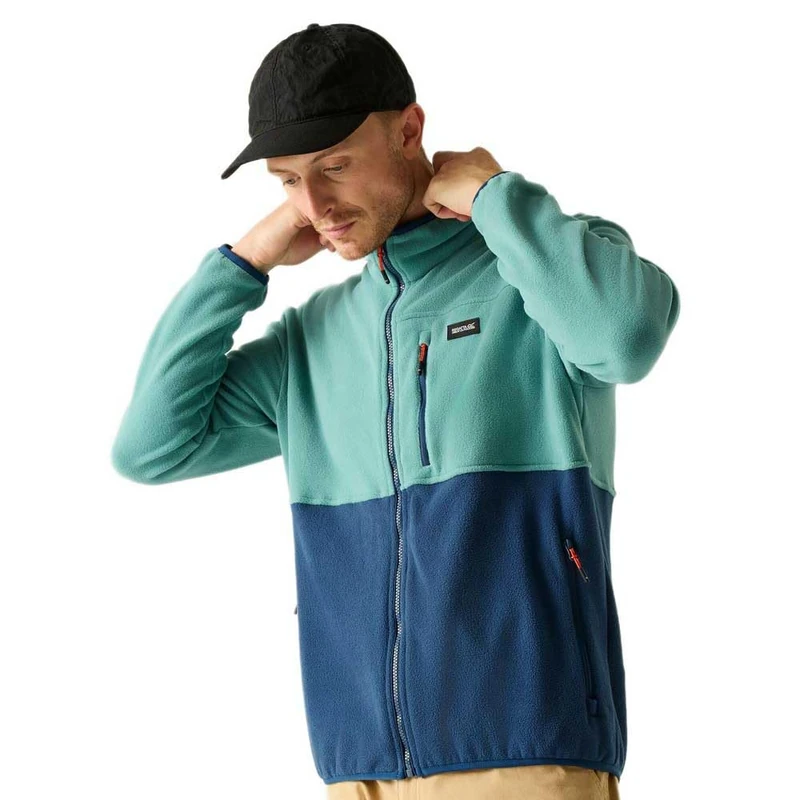 Regatta Mens Frankie Fleece Colour Block Full Zip Midlayer Top