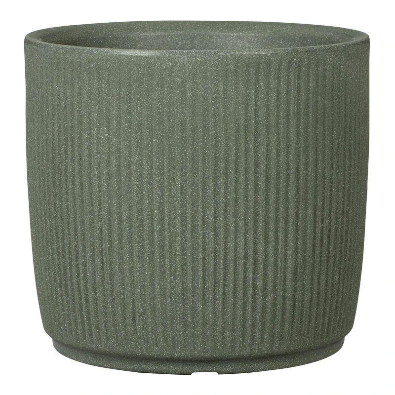 Scheurich Linetto 47 Round Planter/Planter/Planter, Dark Green, Made with Recycled Plastic, 10 Year Guarantee, Outdoor Use