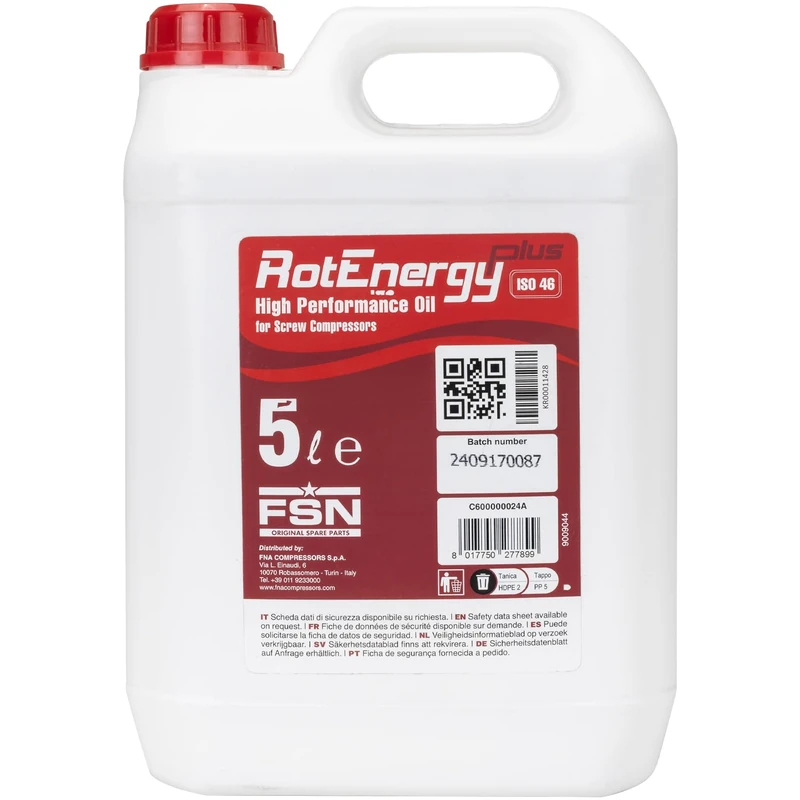 SIP 5L ISO 46 Semi Synthetic Rotary Screw Compressor Oil - Image 1