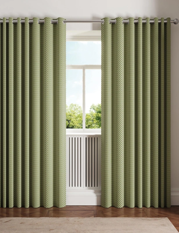 Ted Baker Palm Geo Blackout Lined Curtains Green