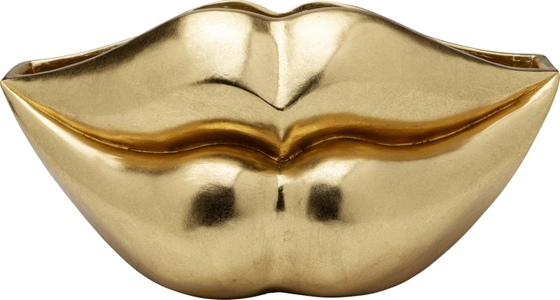 Kare Design Vase Lips Gold 30 cm Elegant Look Flower Vase for Dried Flowers Plant Pot Glamour - Image 1