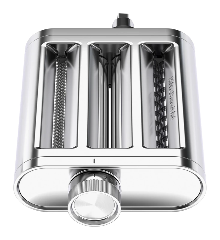 KitchenAid 5KSM3MPA Metal 3-Piece Pasta Roller and Cutter Set, Includes Pasta Roller, Spaghetti Cutter and Fettuccine Cutter, Stainless Steel Attachment for KitchenAid Stand Mixers