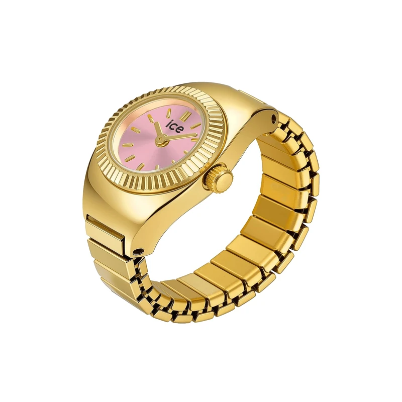 ICE-WATCH - Chouchou Gold Pink - Gold Ring Watch for Women with extendable Stainless Steel Bracelet - 025518 (15mm)