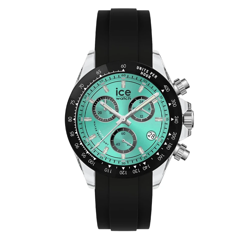 ICE-WATCH - BEWATCH Clear Black Turquoise - Montre transaprent Pour Homme avec Bracelet en Silicone - 025633 (41mm)