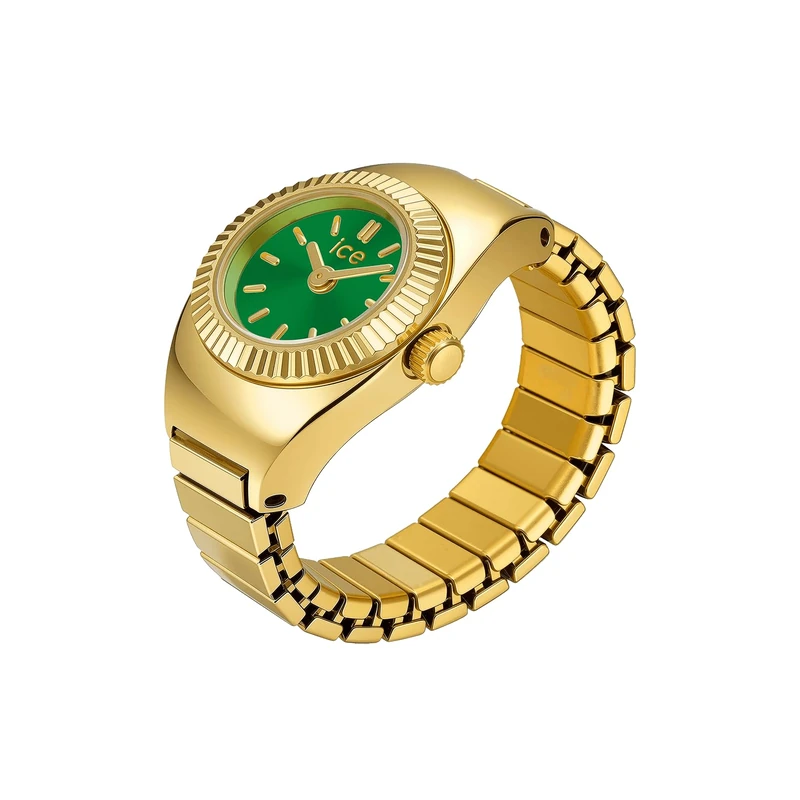 ICE-WATCH - Chouchou Gold Olive - Gold Ring Watch for Women with extendable Stainless Steel Bracelet - 025517 (15mm)