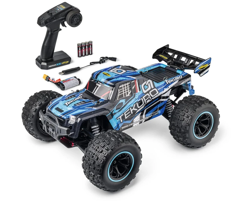 Carson 1:10 XS Tekuro 100% RTR grey/blue - Remote controlled car, RC Buggy, incl. batteries and remote control, off-road buggy, 40km/h, Rc Outdoor