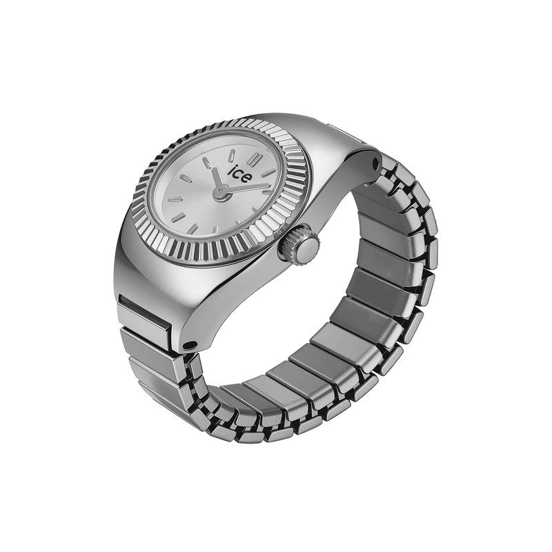 ICE-WATCH - Chouchou Silver - Silver Ring Watch for Women with extendable Stainless Steel Bracelet - 025514 (15mm)
