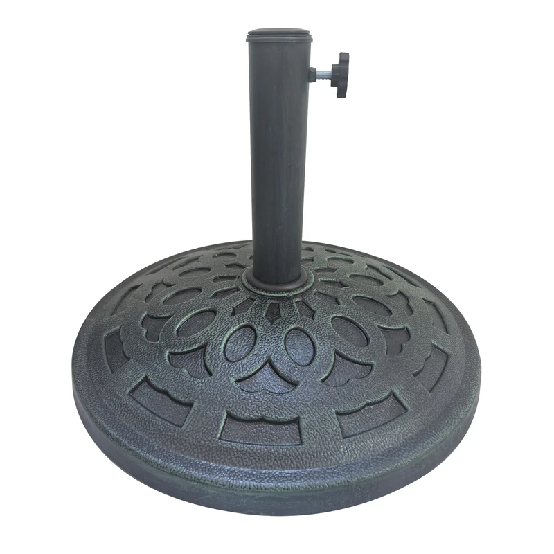 Relaxdays Parasol Base for 34–48 mm Poles, Vintage Black/Green, 49 cm Diameter, 33 x 49 x 49 cm