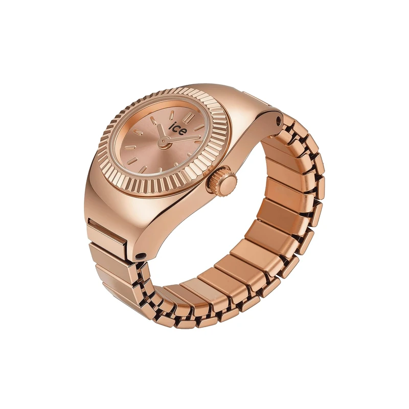 ICE-WATCH - Chouchou Rose Gold - Rose Gold Ring Watch for Women with extendable Stainless Steel Bracelet - 025519 (15mm)