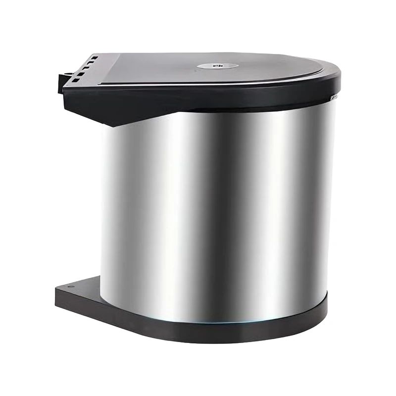 Relaxdays Built-In 8L Bin with Swing Lid, Stainless Steel, Silver, 27.5x27x28 cm