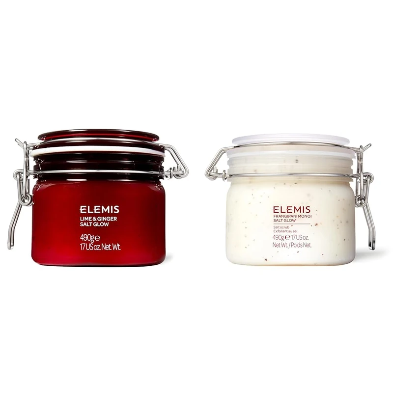 ELEMIS frangipani Monoi Salt Glow & Lime and Giner Salt Glow 490g Duo