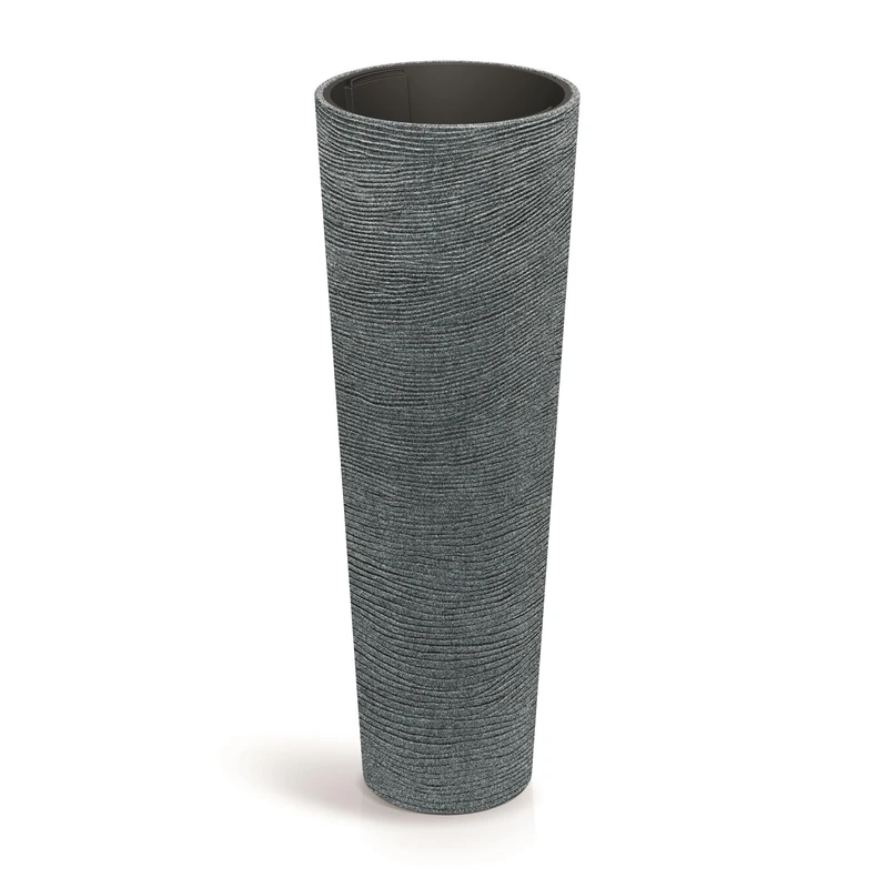 Well Home Rotomolding Pot Tubra Round Slim High Ø40x110 Granite - Image 1