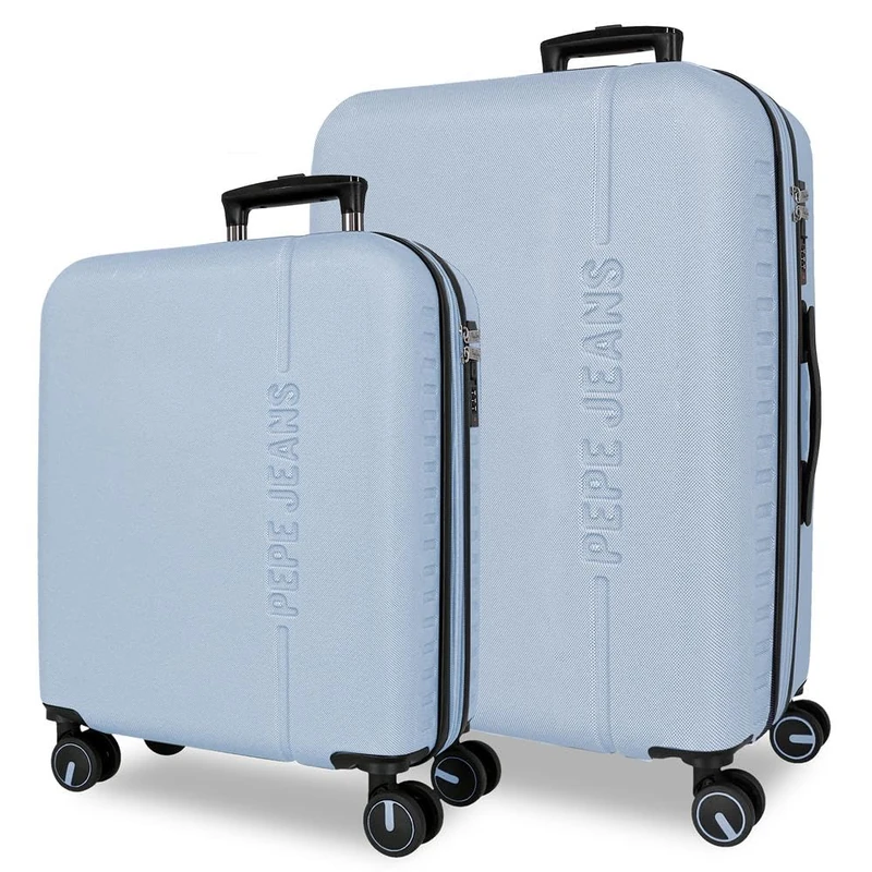 Pepe Jeans Montana Suitcase Set Blue 55/68 cm Rigid ABS Integrated TSA Lock 109 L 6.9 kg Extendable Hand Luggage