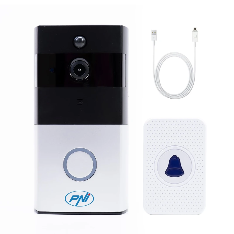 PNI SafeHome PT710B WiFi HD, P2P Smart Video Intercom Package and USB 2.0 to Micro USB 1 m Cable - Image 1