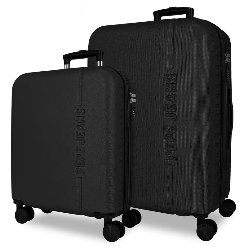 Pepe Jeans Montana Luggage Set Black 55/68 cm Rigid ABS TSA Lock Integrated 109 L 6.9 kg Extendable Hand Luggage