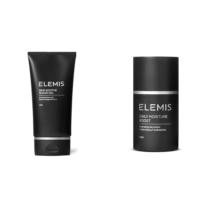 ELEMIS Skin Soothe Shave Gel 150ml & Daily Moisture Boost 50ml Men’s Grooming Duo