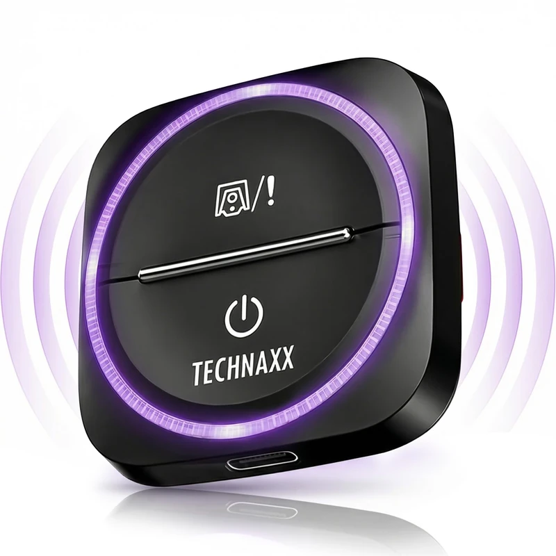 Technaxx Secure Drive Mini, Traffic Warning Device with Blitzer.de Integration – Road Hazard & Speed Alert, LED Notifications, USB-C, Automatic Activation, CarPlay & Android Auto Compatible - TX-387