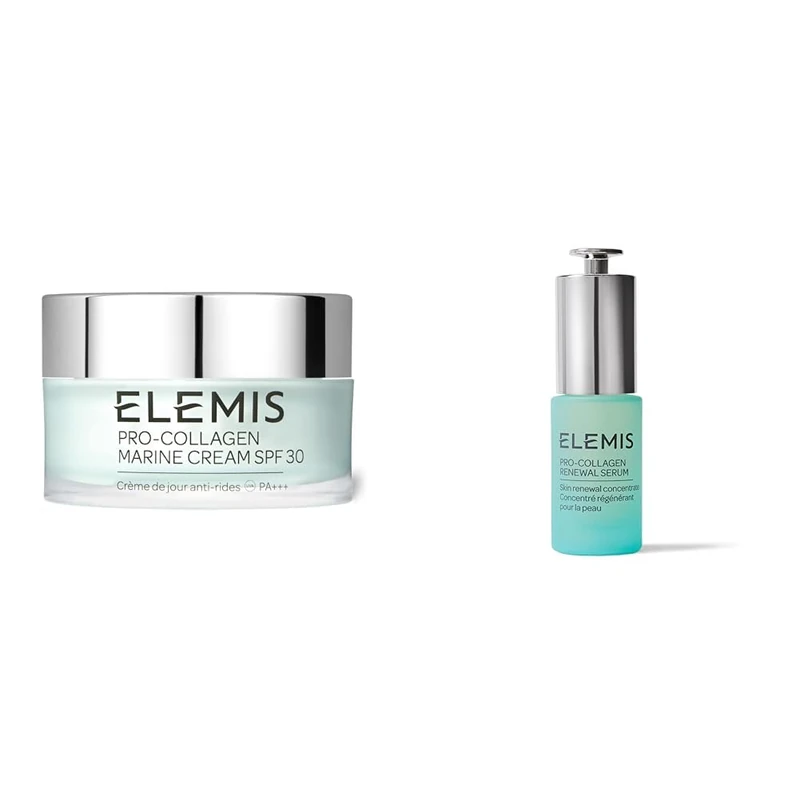 ELEMIS Pro-Collagen Marine Cream SPF30 50ml & Pro-Collagen Renewal Serum 15ml Firming Duo