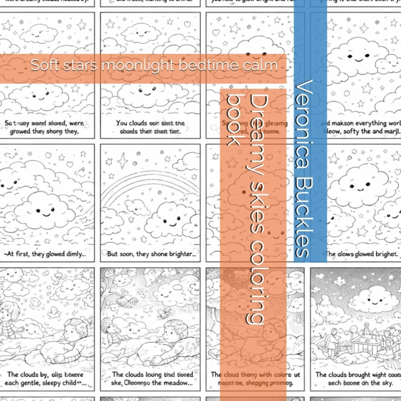 Dreamy skies coloring book: Soft stars moonlight bedtime calm