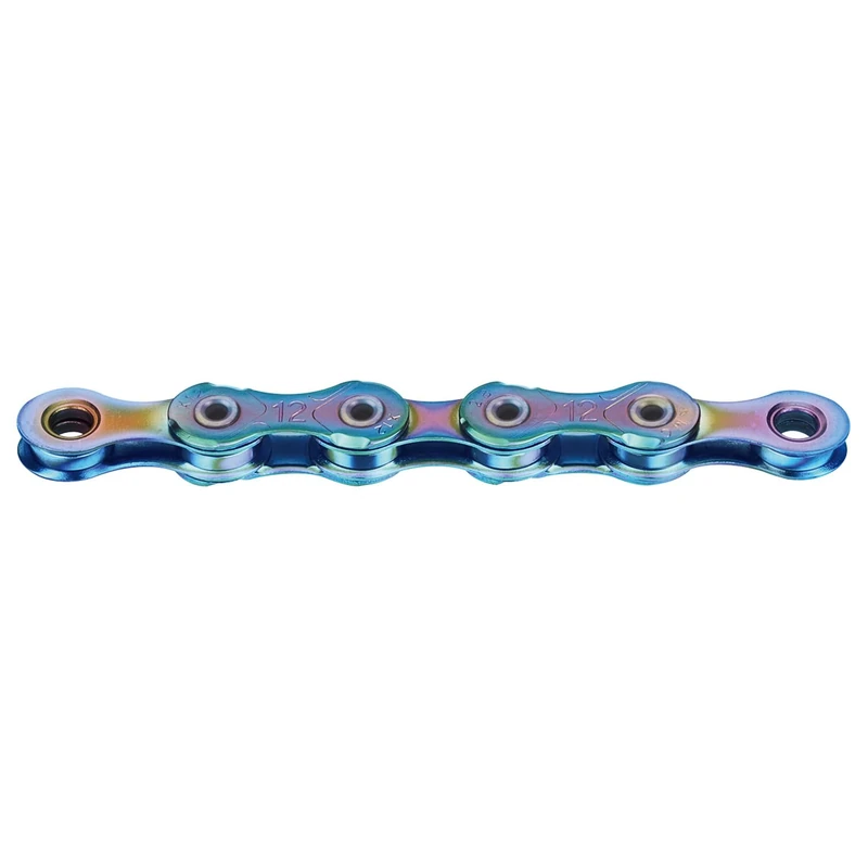 KMC X12L Waxed Chain – 12‑Speed Lightweight Chain with GO Wax Treatment, Double X‑Bridge, Hollow Pins & MissingLink – Compatible with Shimano & Campagnolo 12‑Speed - Aurora Blue