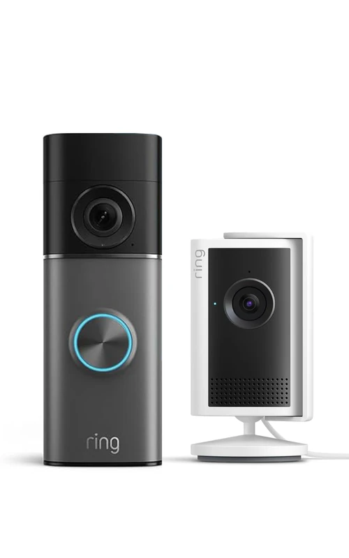 Ring Battery Video Doorbell Pro (Newest Gen) Retinal 4K & 10x Zoom + £0 Indoor Camera Plus Retinal 2K | Wireless | Low-Light Sight | Alexa | 30-day free trial of Ring Subscription Plan
