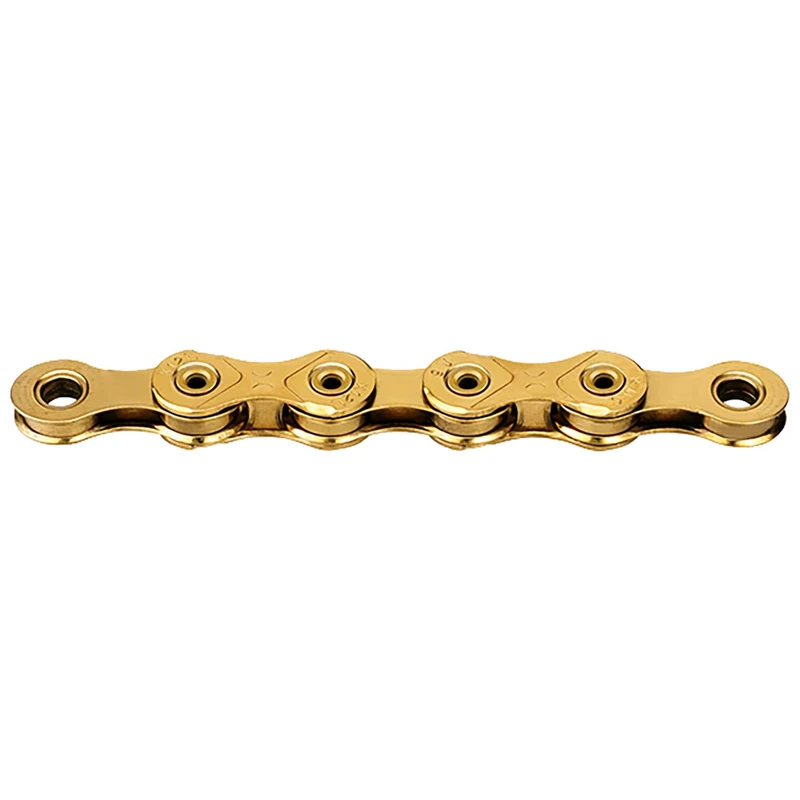 KMC X12L Waxed Chain – 12‑Speed Lightweight Chain with GO Wax Treatment, Double X‑Bridge, Hollow Pins & MissingLink – Compatible with Shimano & Campagnolo 12‑Speed - Ti-N Gold