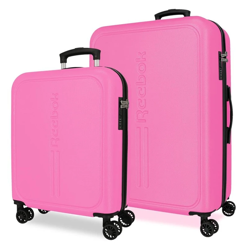 Reebok Valley Suitcase Set Pink 55/65 cm Hard ABS 93 L 5.7 kg Hand Luggage
