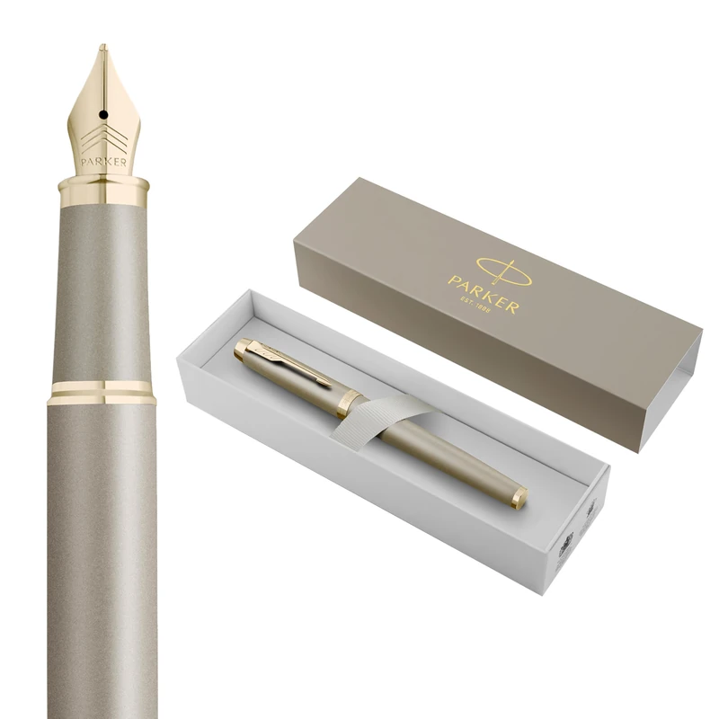 Parker IM Fountain Pen | Finishing Touch Collection | Sandstone Finish | Medium Nib with Blue Ink Refill | Gift Box - Image 1