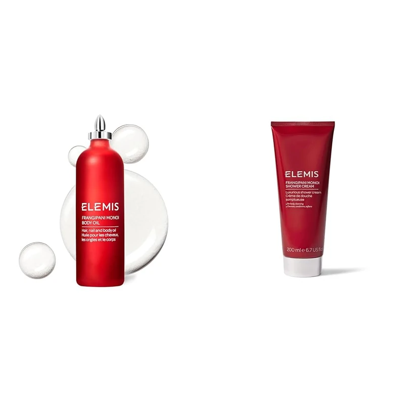 ELEMIS Frangipani Monoi Shower Cream 200ml & Frangipani Monoi Body Oil 100ml Body Care Duo