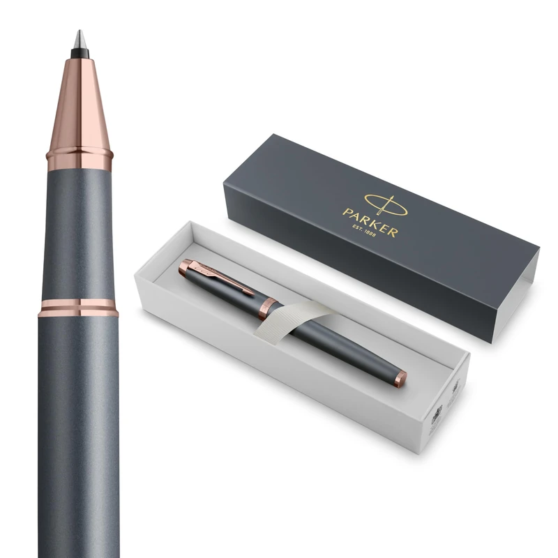 Parker IM Rollerball Pen | Finishing Touch Collection | Slate Finish | Medium Point with Black Ink Refill | Gift Box