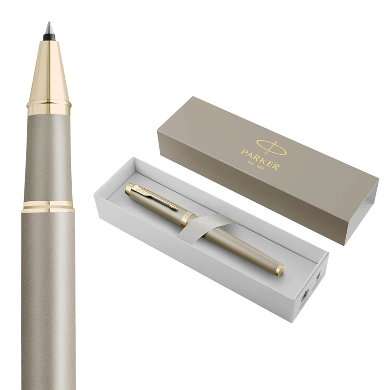 Parker IM Rollerball Pen | Finishing Touch Collection | Sandstone Finish | Medium Point with Black Ink Refill | Gift Box