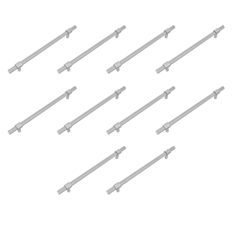 Amig - Pack of 10 Cabinet Handles - 192 mm - Brushed Nickel Color - Made of Stainless Steel - for Kitchen and Bathroom Drawers and Cabinets with a Modern Decorative Style - Mod. 836 - Image 1