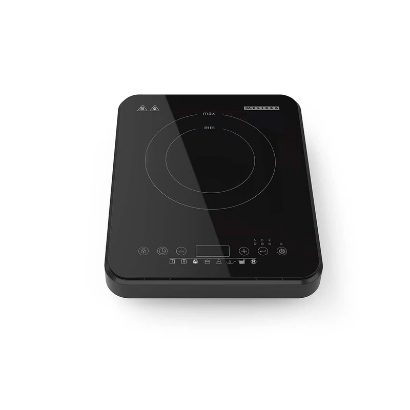 Melissa Single Induction Hob, 2000W 1-Zone Portable Cooktop with 10 Power Levels and 8 Presets, 240 Min Timer, Touch LCD Display and Child Lock - Black