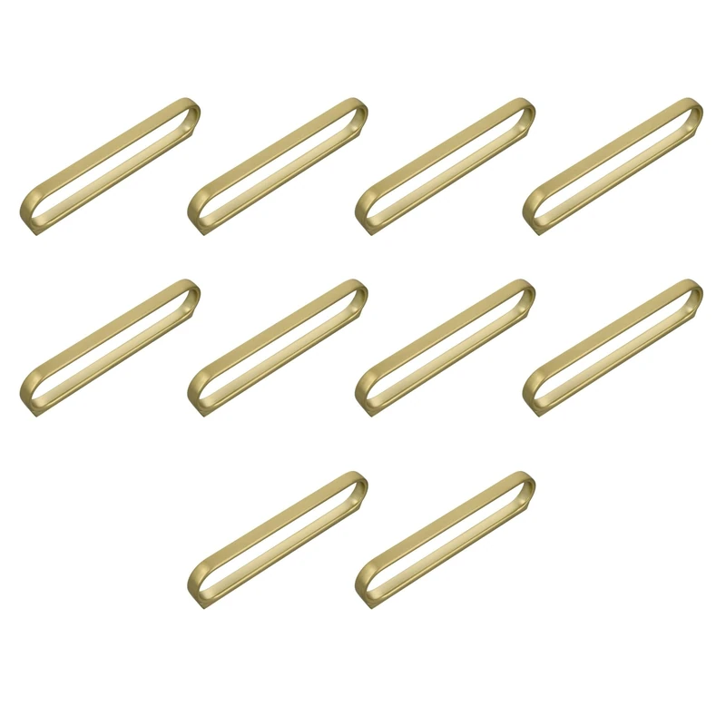 Amig - Pack of 10 Cabinet Handles - 96/128 mm - Brushed Gold Color - Made of Zamak - for Kitchen and Bathroom Drawers and Cabinets with Decorative Modern Style - Mod. 841