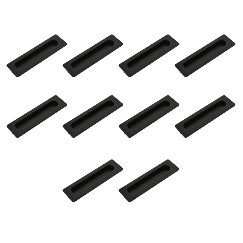 Amig - Pack of 10 Cabinet Handles - 128 mm - Matte Black - Made of Zamak - for Kitchen and Bathroom Drawers and Cabinets with Modern Decorative Style and Comfortable Daily Use - Mod. 847 - Image 1