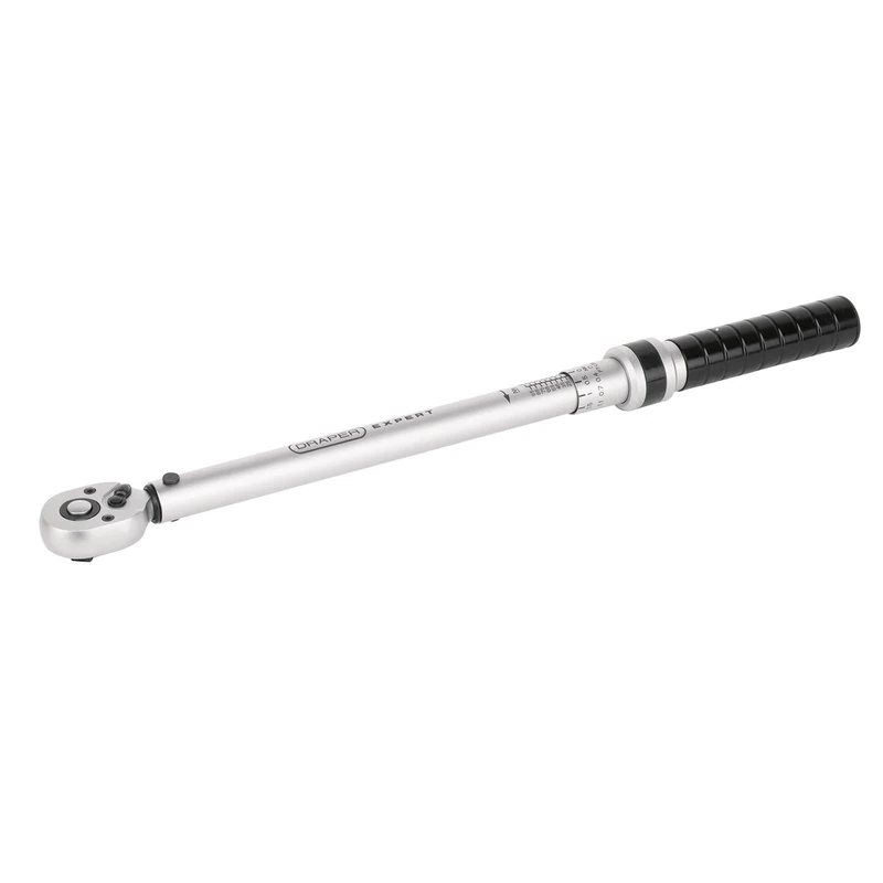 Draper Expert 3/8" Ratchet Torque Wrench - 20–142Nm Micrometer Adjustable, Knurled Handle, ISO 6789 Certified, Clockwise Application with Case & Calibration Certificate - Image 1
