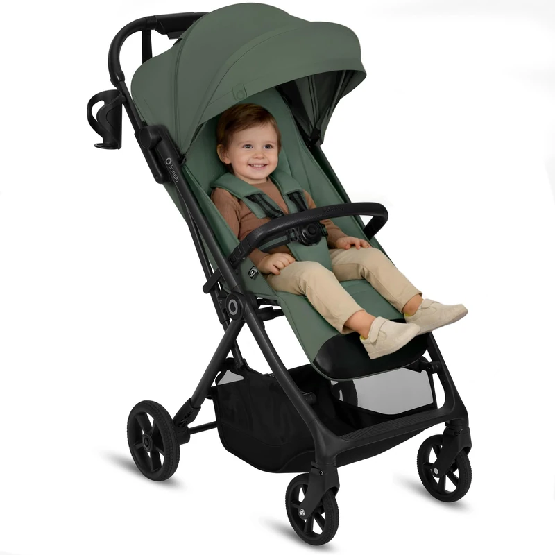Lionelo TANSI Pushchair from Birth up to 4 Years / 22 kg Lightweight Compact Stroller with One-Hand Auto-Fold, GravelTech Suspension Wheels, Reclining Seat to Lying Position, Breathable, Mosquito net