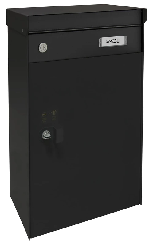 ARREGUI Frontpack Mail EP2214 Mailbox and Parcel Box | Single Steel Mailbox for Large Postal Mail and Parcel | Parcel Box | Black