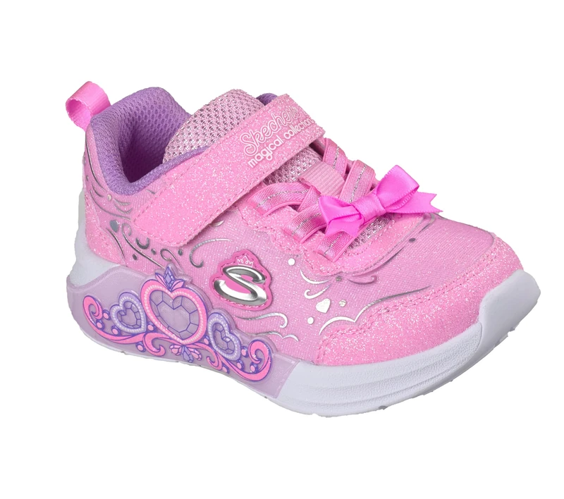 Skechers Lil Princess Steps Light-Up Trainers - Pink, 6 UK