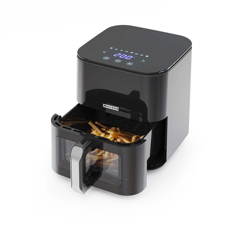 Melissa Digital Hot Air Fryer XL, 5L Large Capacity Oil Free Cooker with Viewing Window, 8 Cooking Presets, 60 Minute Timer and Touch Screen Control - Black - Image 1